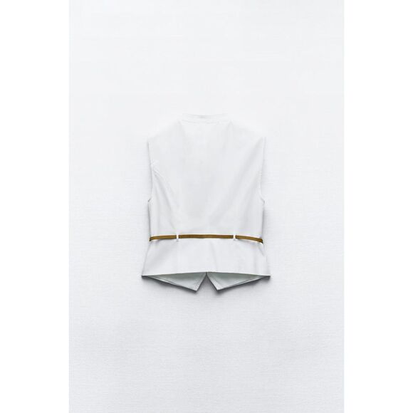 NWT ZARA SLIM FIT VEST TOP WITH BELT - Picture 7 of 9